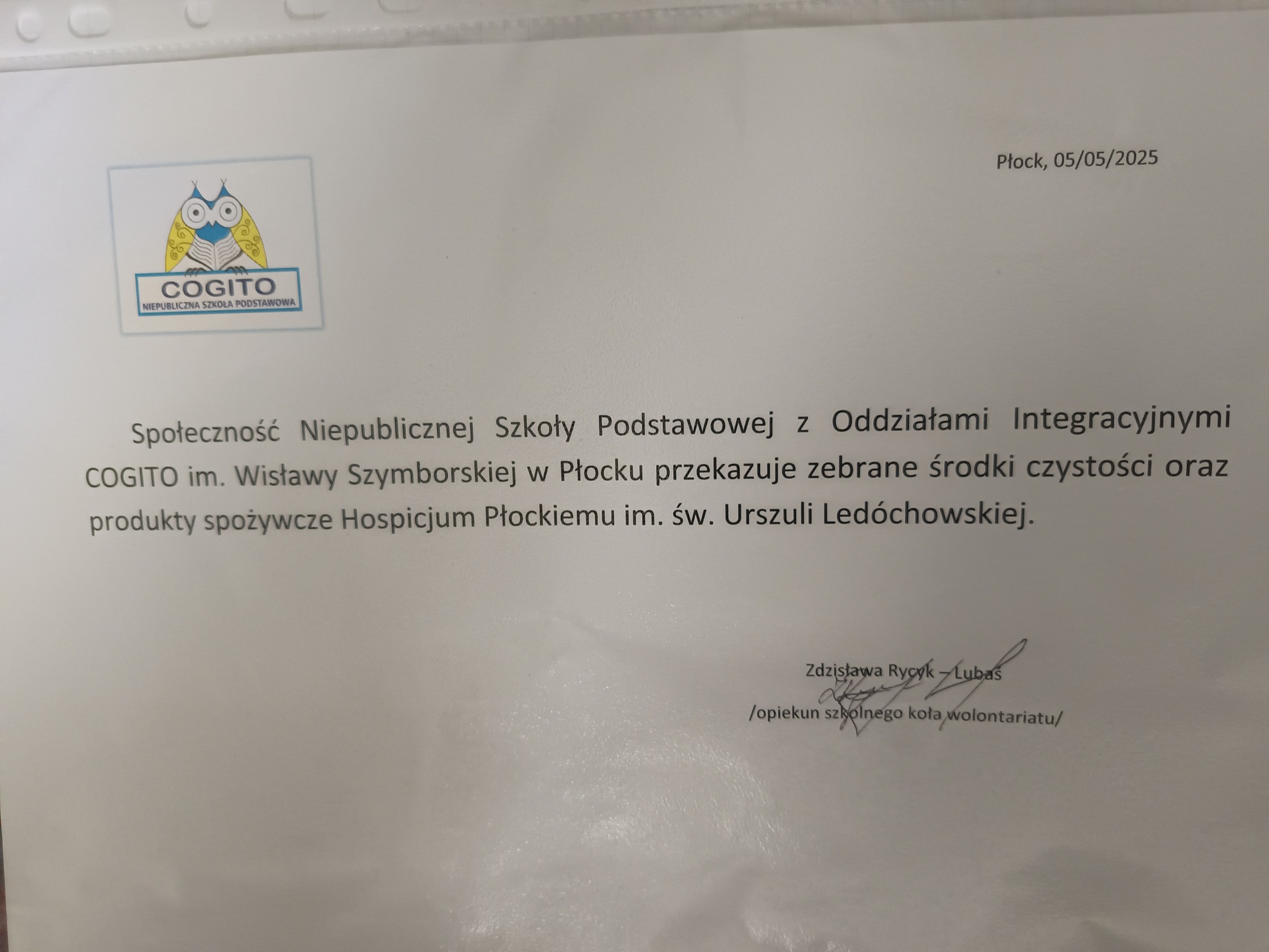 SP z OI COGITO – dziękujemy